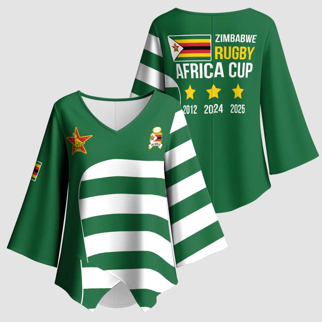 Zimbabwe Rugby Kimono Sleeve Blouse One For The History Sables - Wonder Print Shop
