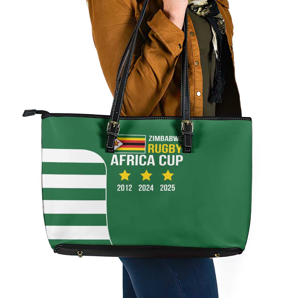 Zimbabwe Rugby Leather Tote Bag One For The History Sables - Wonder Print Shop