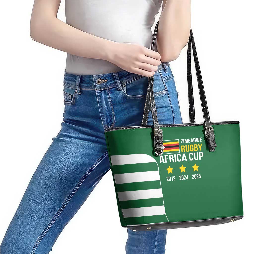 Zimbabwe Rugby Leather Tote Bag One For The History Sables - Wonder Print Shop