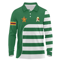 Zimbabwe Rugby Long Sleeve Polo Shirt One For The History Sables - Wonder Print Shop
