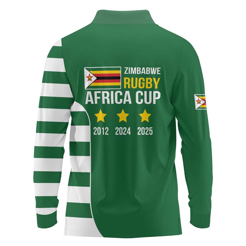 Zimbabwe Rugby Long Sleeve Polo Shirt One For The History Sables - Wonder Print Shop