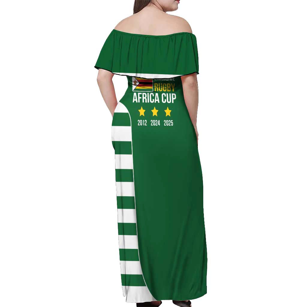 Zimbabwe Rugby Off Shoulder Maxi Dress One For The History Sables - Wonder Print Shop