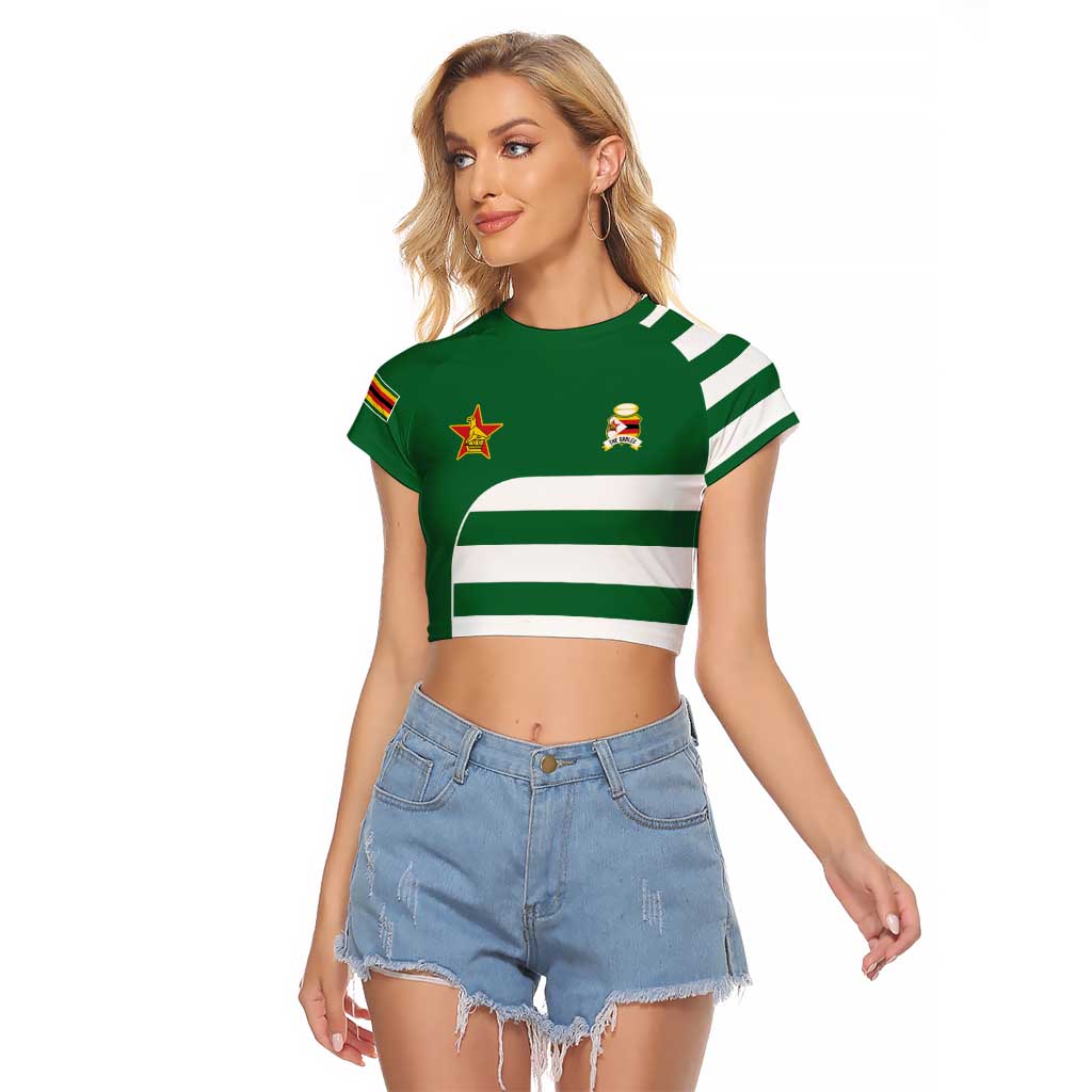 Zimbabwe Rugby Raglan Cropped T Shirt One For The History Sables - Wonder Print Shop
