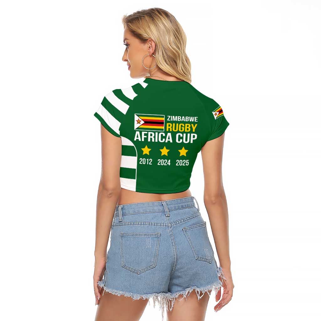 Zimbabwe Rugby Raglan Cropped T Shirt One For The History Sables - Wonder Print Shop