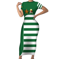 Zimbabwe Rugby Short Sleeve Bodycon Dress One For The History Sables - Wonder Print Shop