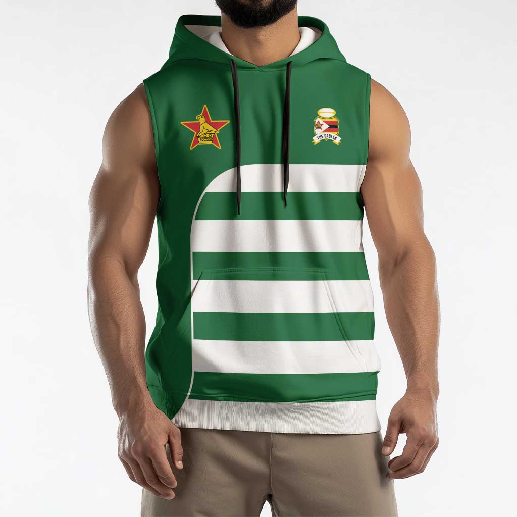 Zimbabwe Rugby Sleeveless Hoodie One For The History Sables - Wonder Print Shop
