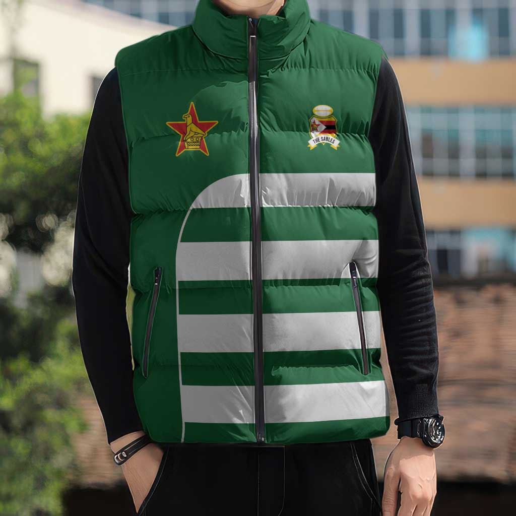 Zimbabwe Rugby Sleeveless Puffer Jacket One For The History Sables - Wonder Print Shop