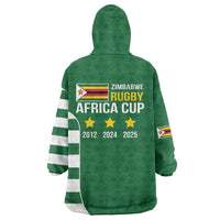 Zimbabwe Rugby Wearable Blanket Hoodie One For The History Sables - Wonder Print Shop