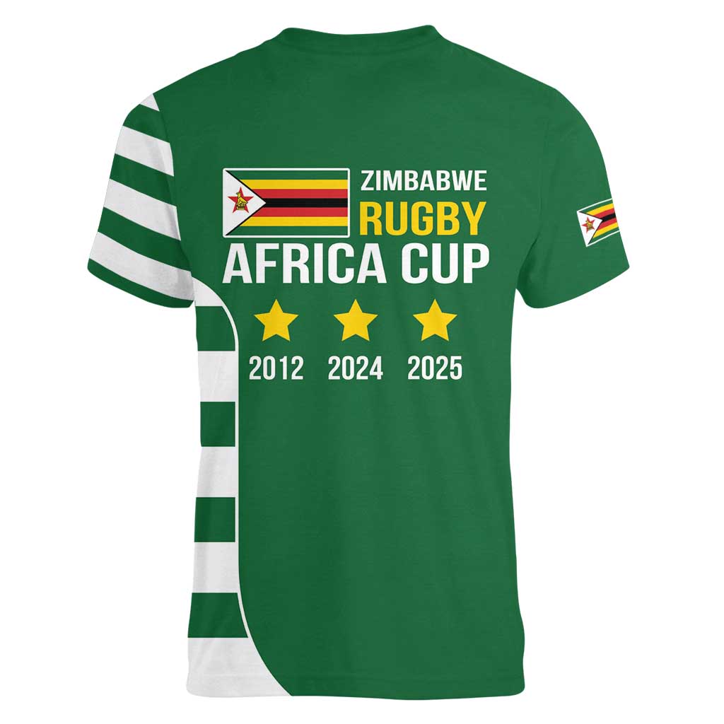 Zimbabwe Rugby Women V-Neck T-Shirt One For The History Sables - Wonder Print Shop