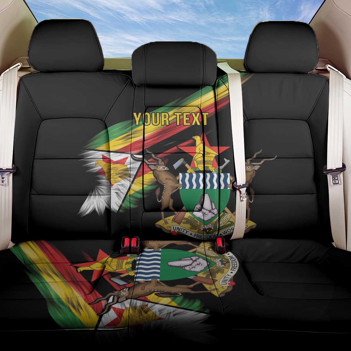 Zimbabwe Wings Flag Back Car Seat Cover Proudly Zimbabwean - Wonder Print Shop