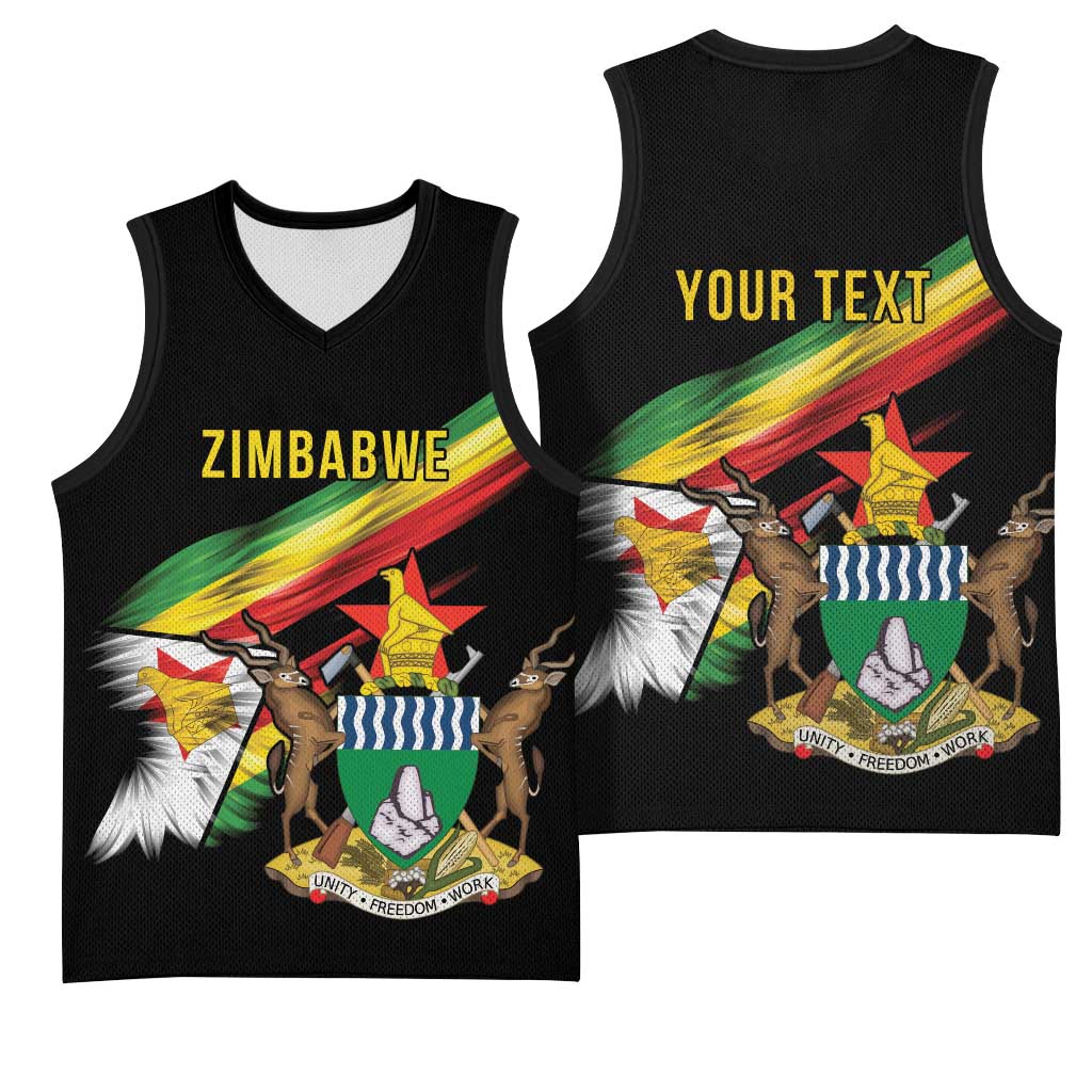 Zimbabwe Wings Flag Basketball Jersey Proudly Zimbabwean - Wonder Print Shop