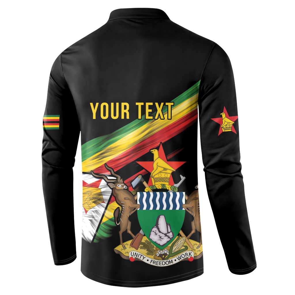 Zimbabwe Wings Flag Button Sweatshirt Proudly Zimbabwean - Wonder Print Shop