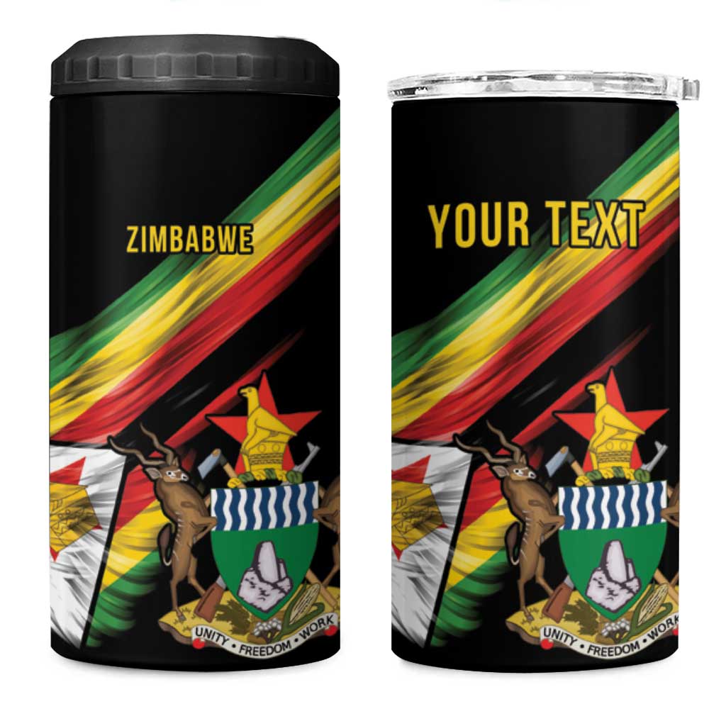 Zimbabwe Wings Flag 4 in 1 Can Cooler Tumbler Proudly Zimbabwean - Wonder Print Shop