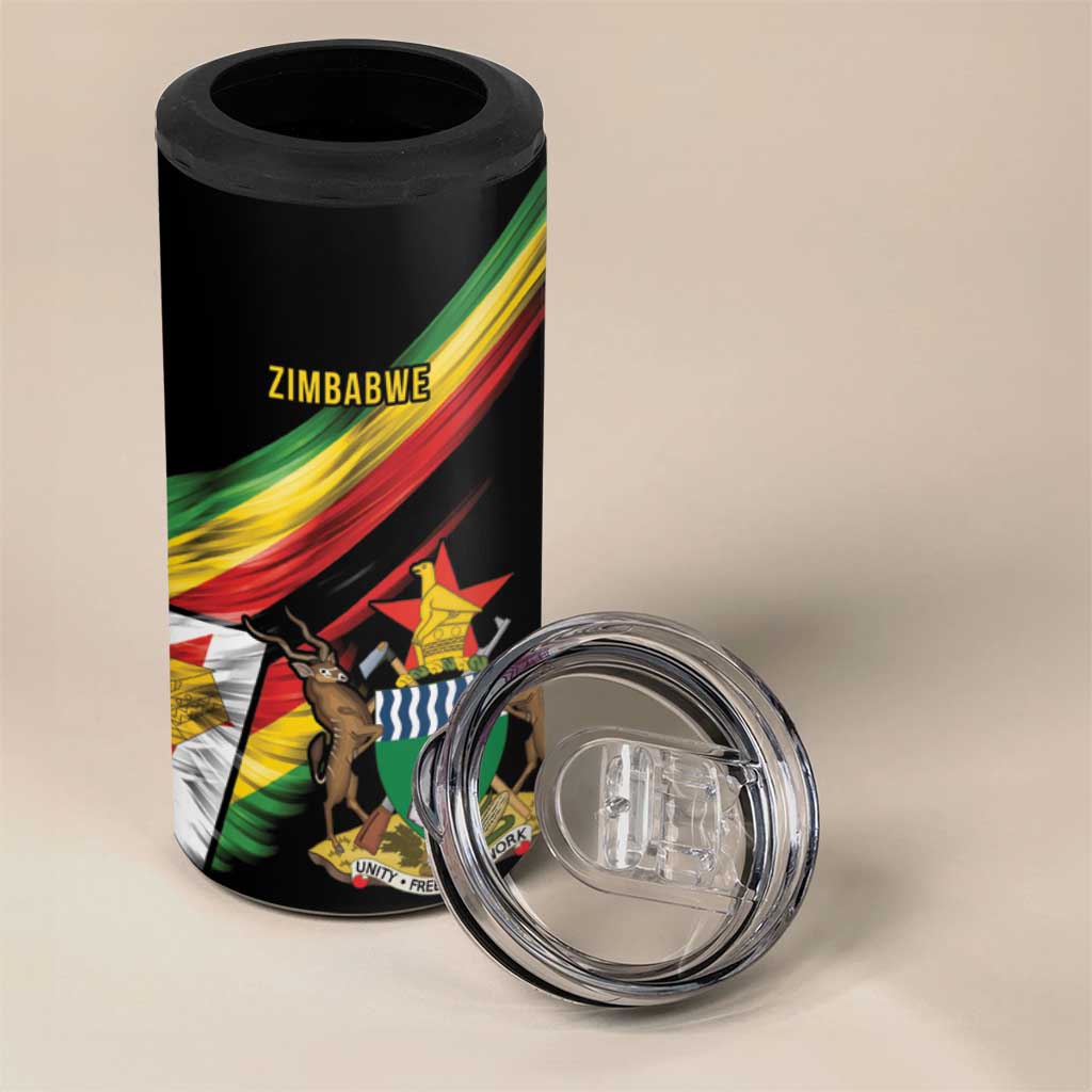 Zimbabwe Wings Flag 4 in 1 Can Cooler Tumbler Proudly Zimbabwean - Wonder Print Shop