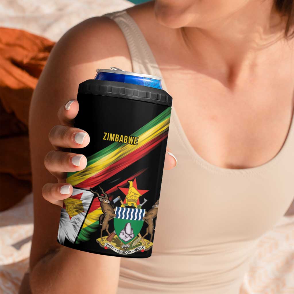 Zimbabwe Wings Flag 4 in 1 Can Cooler Tumbler Proudly Zimbabwean - Wonder Print Shop
