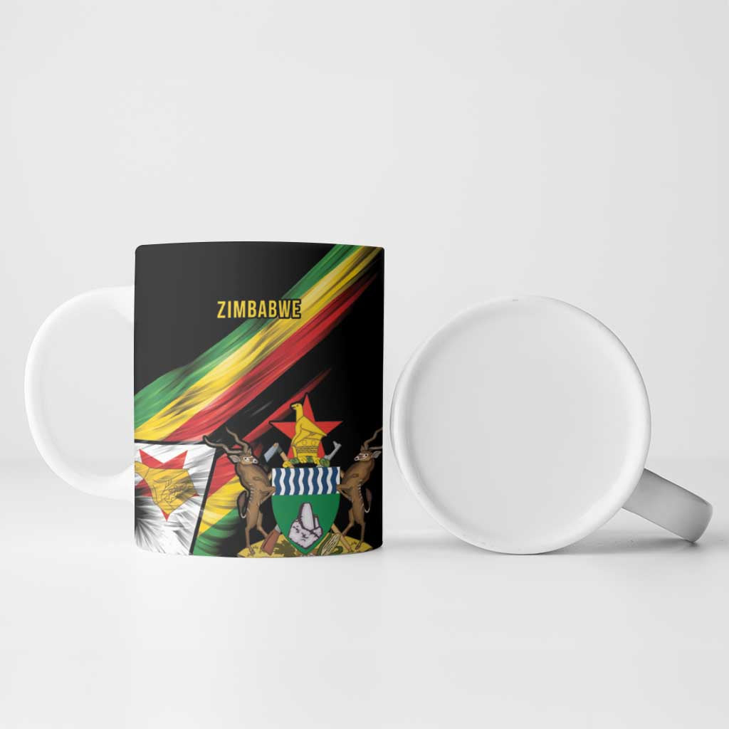 Zimbabwe Wings Flag Ceramic Mug Proudly Zimbabwean - Wonder Print Shop