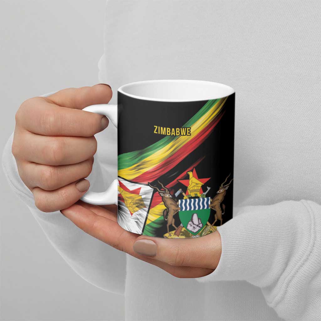 Zimbabwe Wings Flag Ceramic Mug Proudly Zimbabwean - Wonder Print Shop