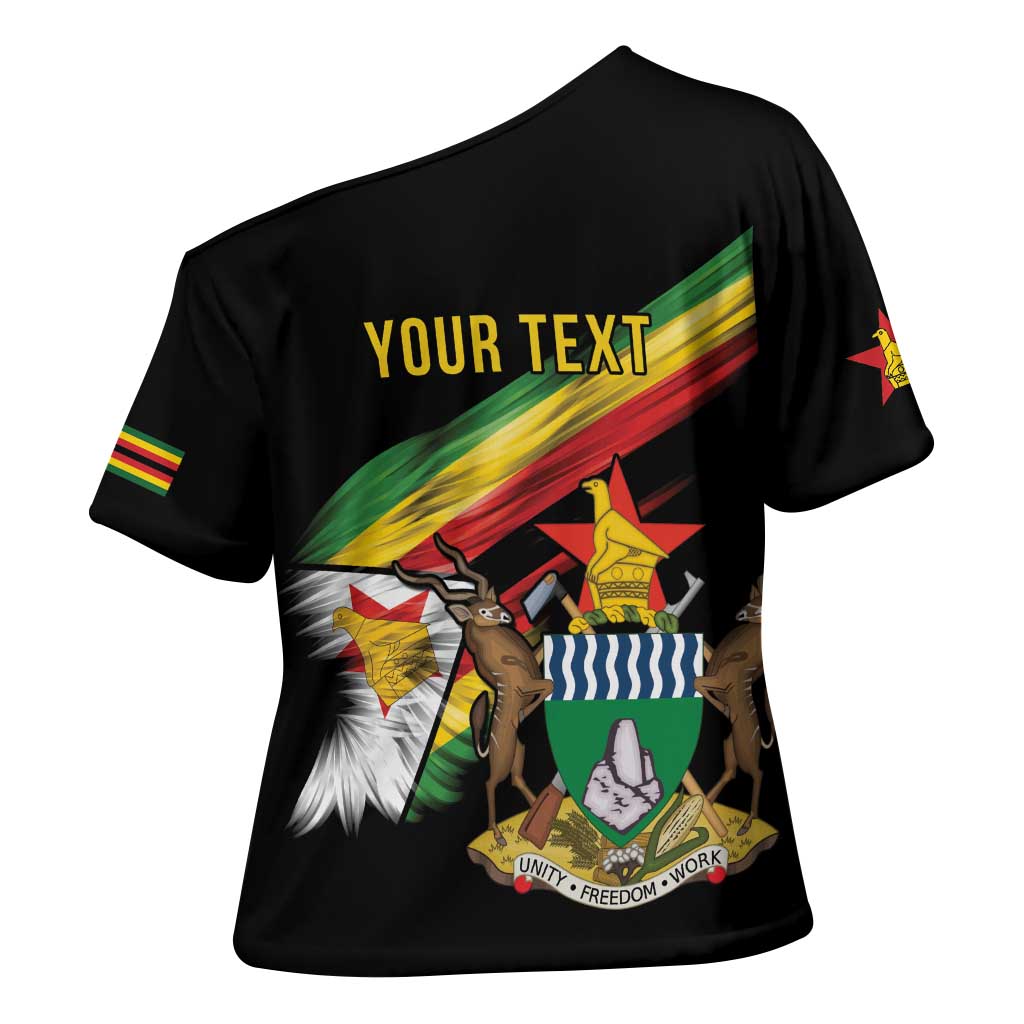 Zimbabwe Wings Flag Cross Shoulder Shirt Proudly Zimbabwean - Wonder Print Shop