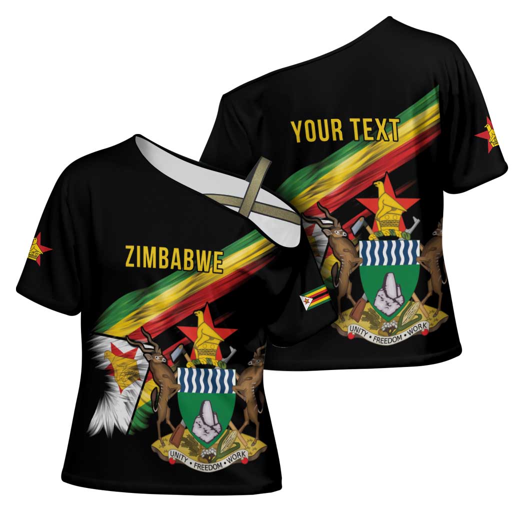 Zimbabwe Wings Flag Cross Shoulder Shirt Proudly Zimbabwean - Wonder Print Shop
