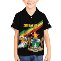 Zimbabwe Wings Flag Family Matching Off The Shoulder Long Sleeve Dress and Hawaiian Shirt Proudly Zimbabwean - Wonder Print Shop