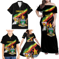 Zimbabwe Wings Flag Family Matching Off Shoulder Maxi Dress and Hawaiian Shirt Proudly Zimbabwean - Wonder Print Shop