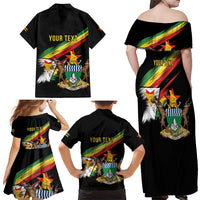 Zimbabwe Wings Flag Family Matching Off Shoulder Maxi Dress and Hawaiian Shirt Proudly Zimbabwean - Wonder Print Shop