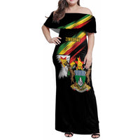Zimbabwe Wings Flag Family Matching Off Shoulder Maxi Dress and Hawaiian Shirt Proudly Zimbabwean - Wonder Print Shop