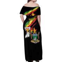 Zimbabwe Wings Flag Family Matching Off Shoulder Maxi Dress and Hawaiian Shirt Proudly Zimbabwean - Wonder Print Shop