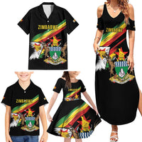 Zimbabwe Wings Flag Family Matching Summer Maxi Dress and Hawaiian Shirt Proudly Zimbabwean - Wonder Print Shop