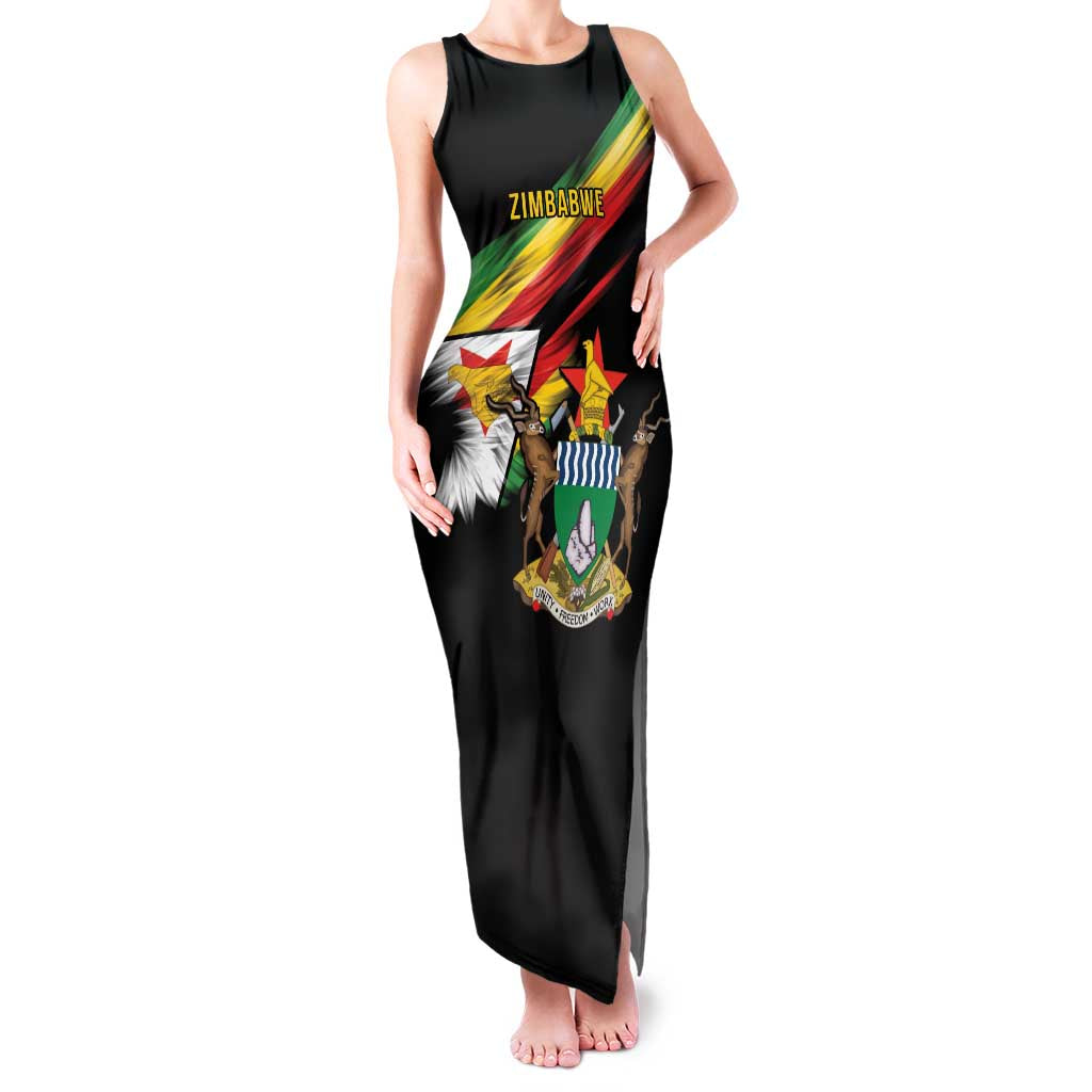 Zimbabwe Wings Flag Family Matching Tank Maxi Dress and Hawaiian Shirt Proudly Zimbabwean - Wonder Print Shop