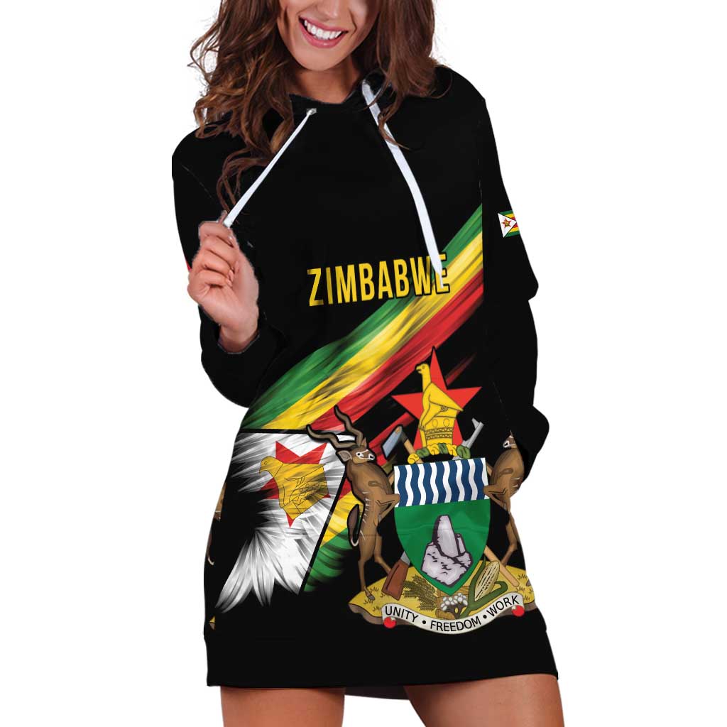 Zimbabwe Wings Flag Hoodie Dress Proudly Zimbabwean - Wonder Print Shop
