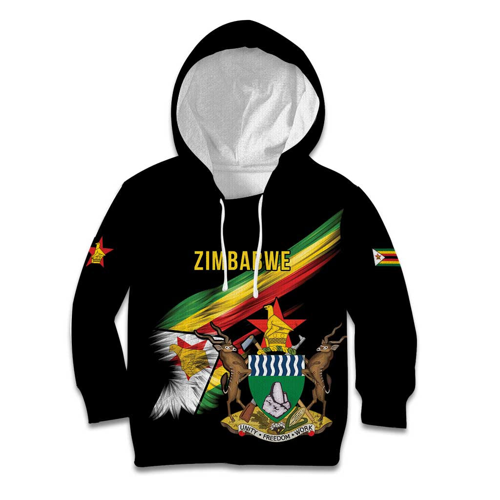 Zimbabwe Wings Flag Kid Hoodie Proudly Zimbabwean - Wonder Print Shop