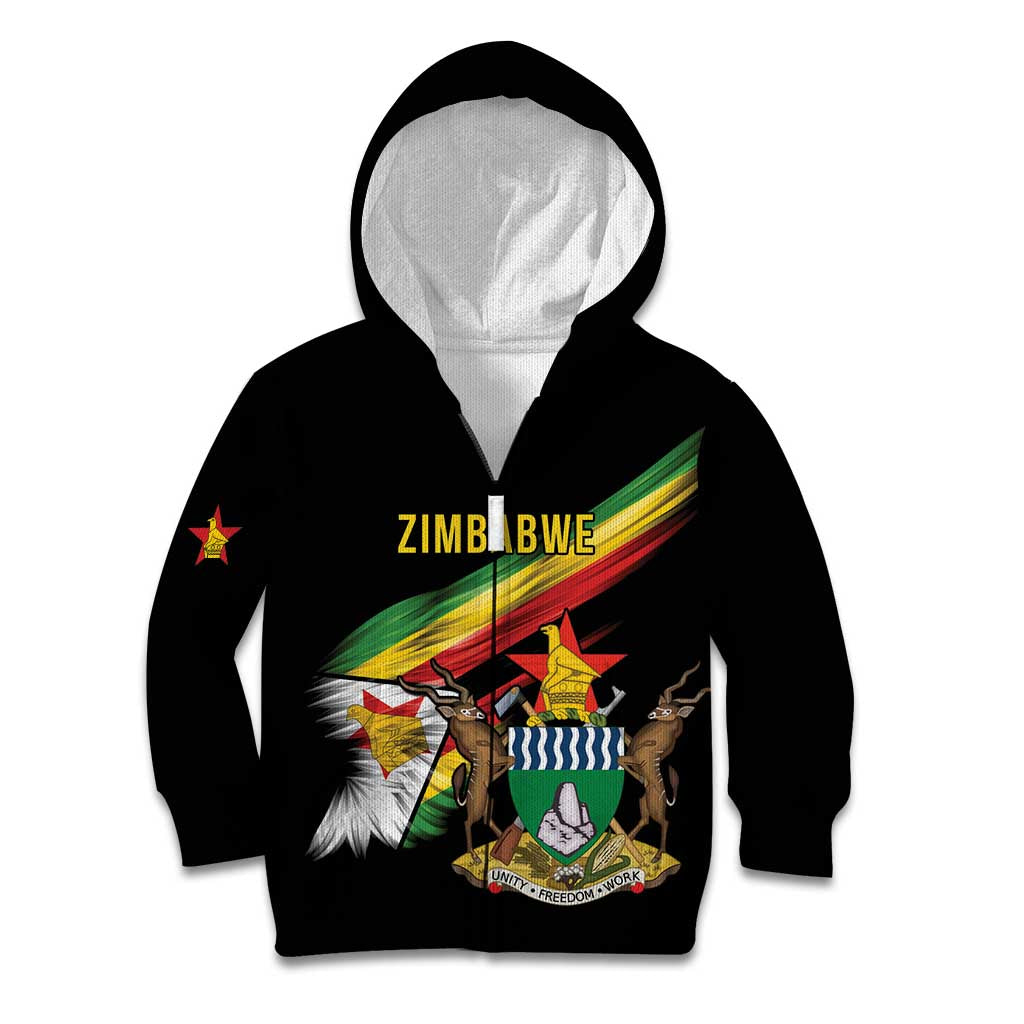 Zimbabwe Wings Flag Kid Hoodie Proudly Zimbabwean - Wonder Print Shop