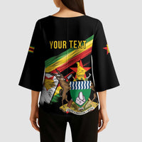 Zimbabwe Wings Flag Kimono Sleeve Blouse Proudly Zimbabwean - Wonder Print Shop