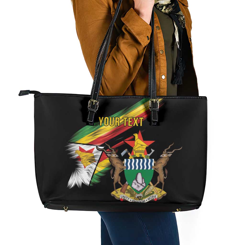 Zimbabwe Wings Flag Leather Tote Bag Proudly Zimbabwean - Wonder Print Shop