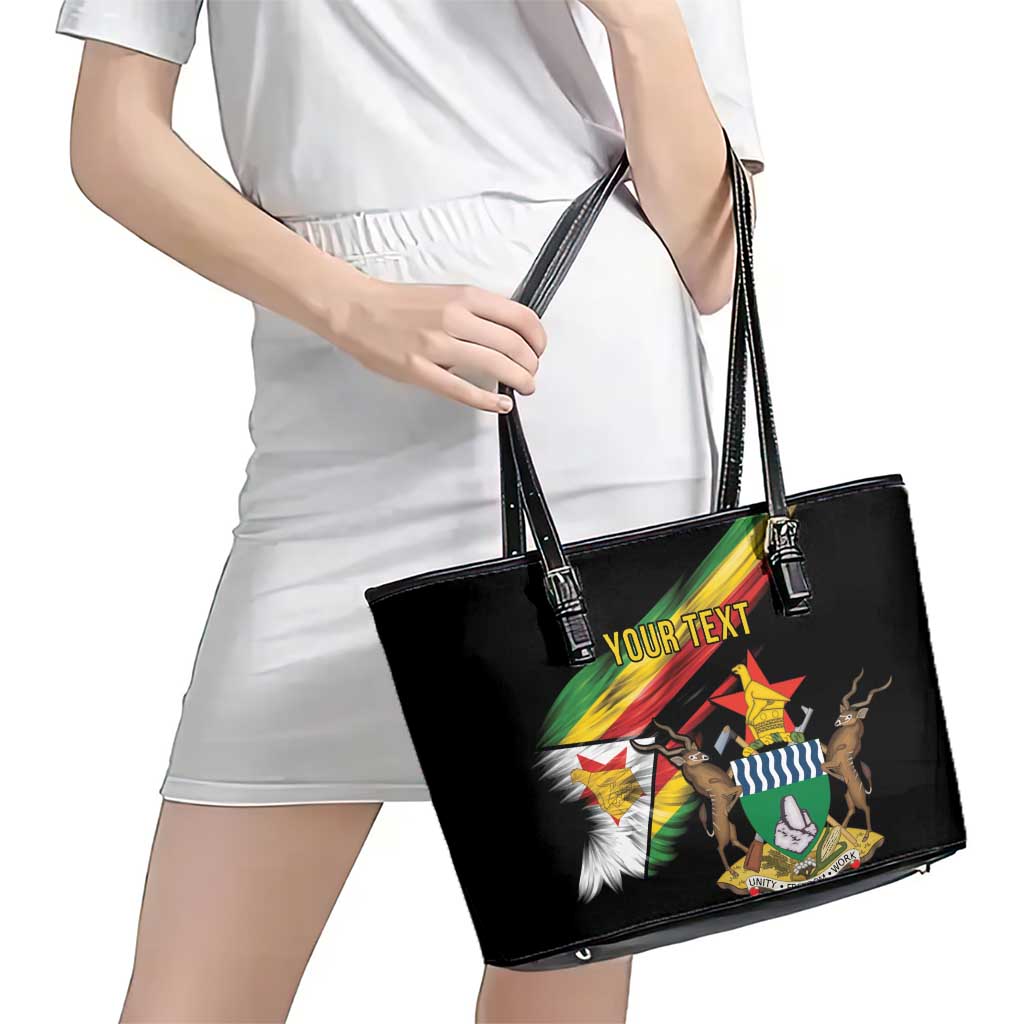 Zimbabwe Wings Flag Leather Tote Bag Proudly Zimbabwean - Wonder Print Shop