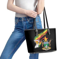 Zimbabwe Wings Flag Leather Tote Bag Proudly Zimbabwean - Wonder Print Shop