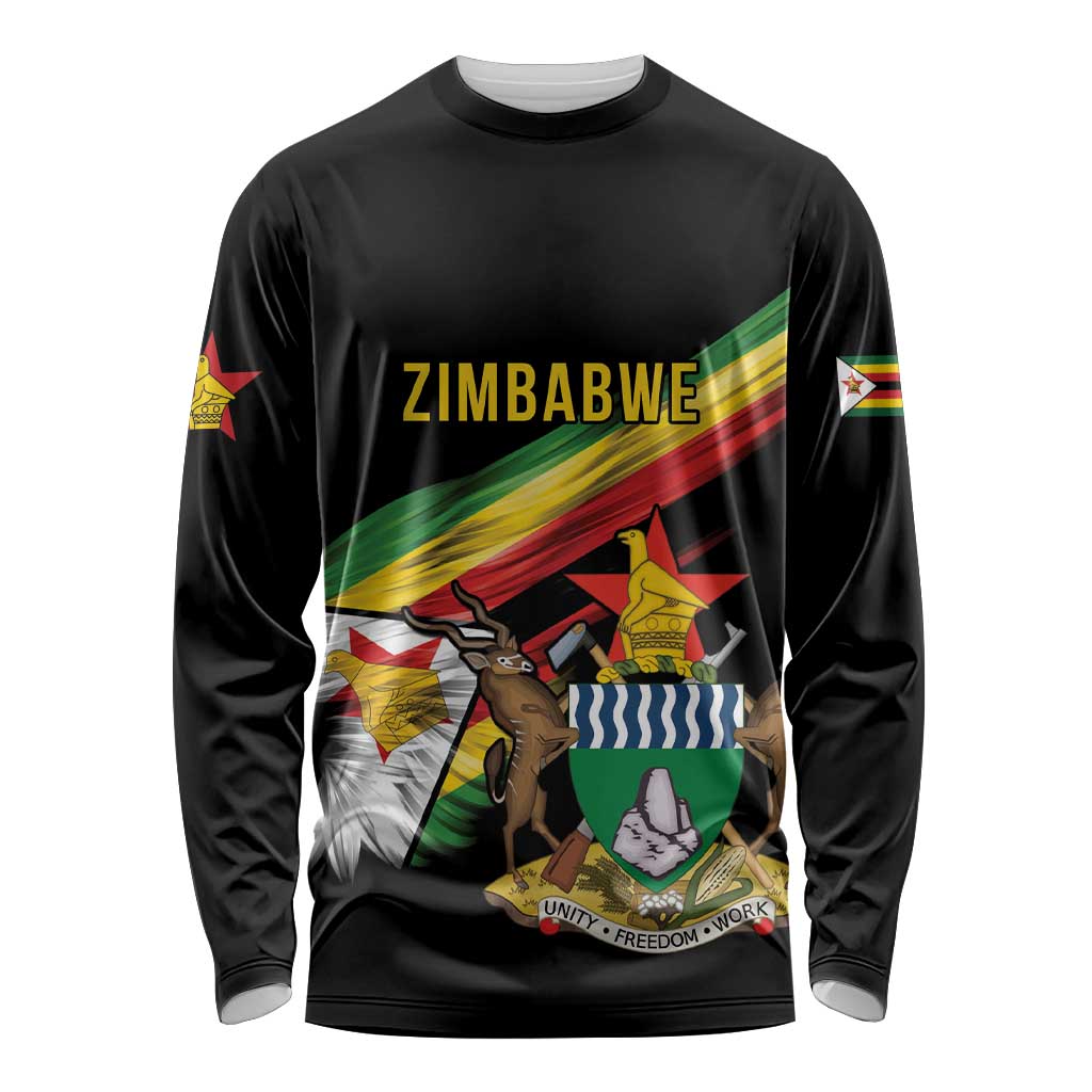 Zimbabwe Wings Flag Long Sleeve Shirt Proudly Zimbabwean - Wonder Print Shop