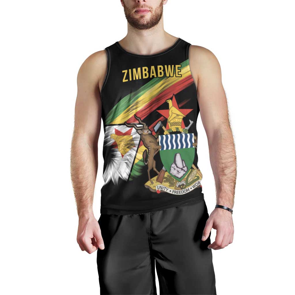 Zimbabwe Wings Flag Men Tank Top Proudly Zimbabwean - Wonder Print Shop