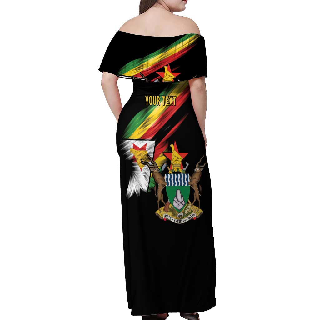 Zimbabwe Wings Flag Off Shoulder Maxi Dress Proudly Zimbabwean - Wonder Print Shop