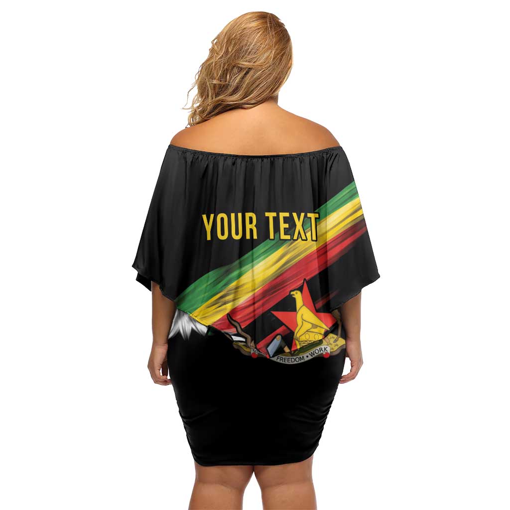 Zimbabwe Wings Flag Off Shoulder Short Dress Proudly Zimbabwean - Wonder Print Shop