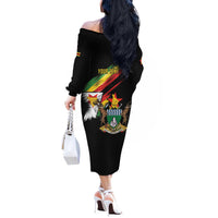 Zimbabwe Wings Flag Off The Shoulder Long Sleeve Dress Proudly Zimbabwean - Wonder Print Shop