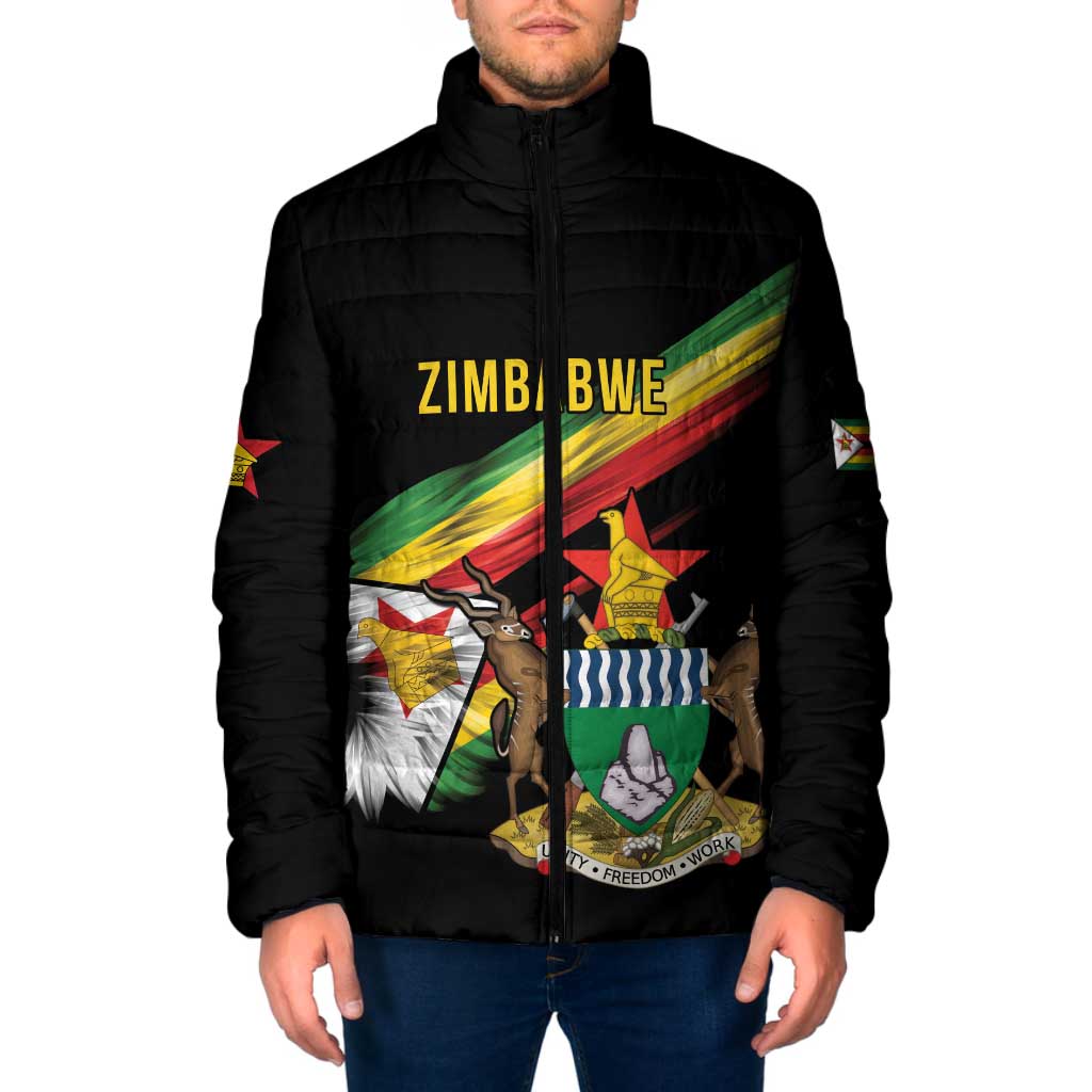 Zimbabwe Wings Flag Padded Jacket Proudly Zimbabwean - Wonder Print Shop