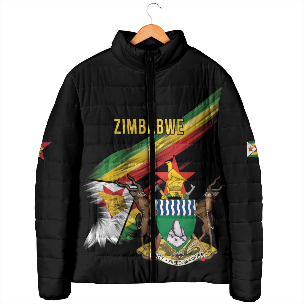Zimbabwe Wings Flag Padded Jacket Proudly Zimbabwean - Wonder Print Shop