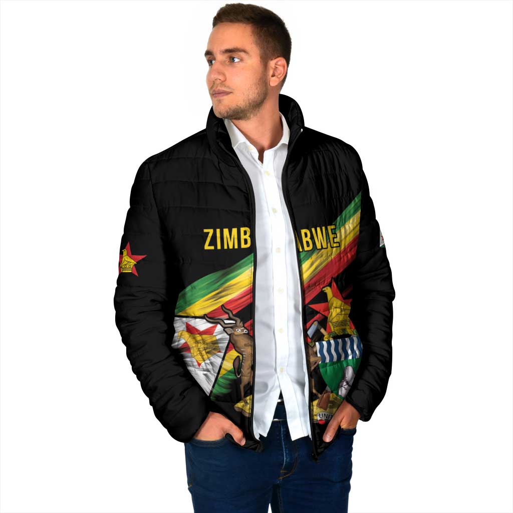 Zimbabwe Wings Flag Padded Jacket Proudly Zimbabwean - Wonder Print Shop