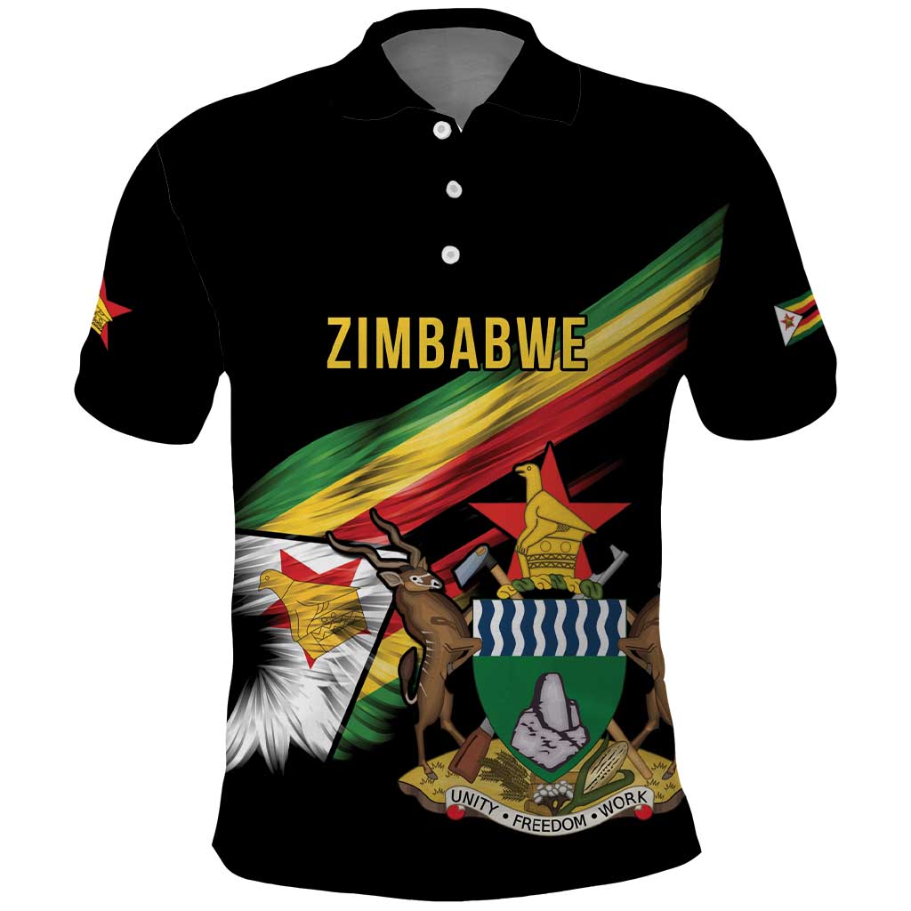 Zimbabwe Wings Flag Polo Shirt Proudly Zimbabwean - Wonder Print Shop