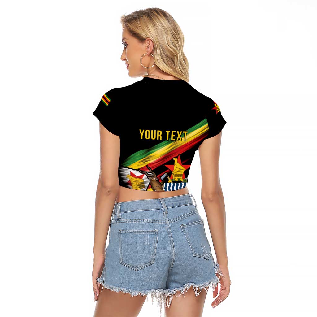 Zimbabwe Wings Flag Raglan Cropped T Shirt Proudly Zimbabwean - Wonder Print Shop