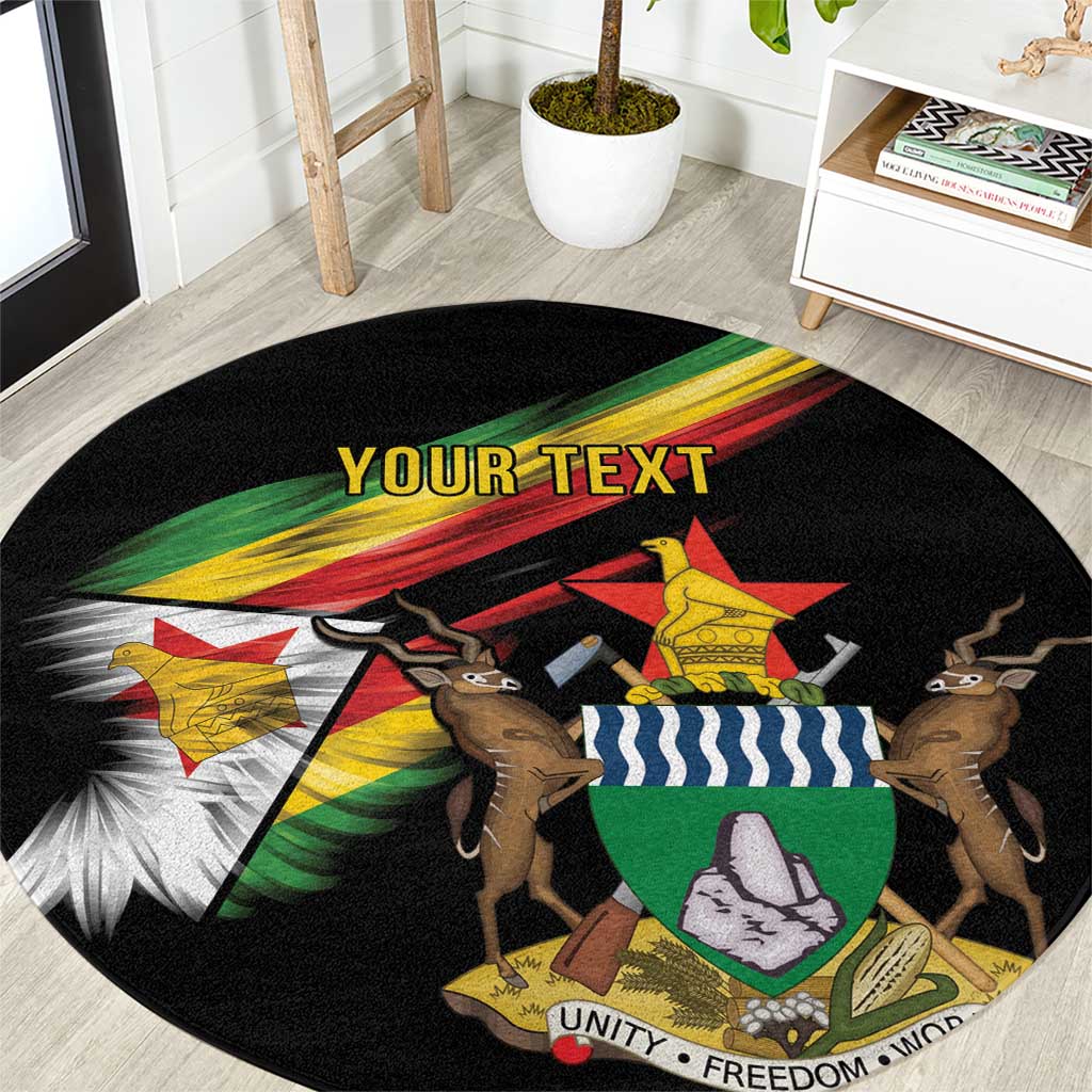 Zimbabwe Wings Flag Round Carpet Proudly Zimbabwean - Wonder Print Shop