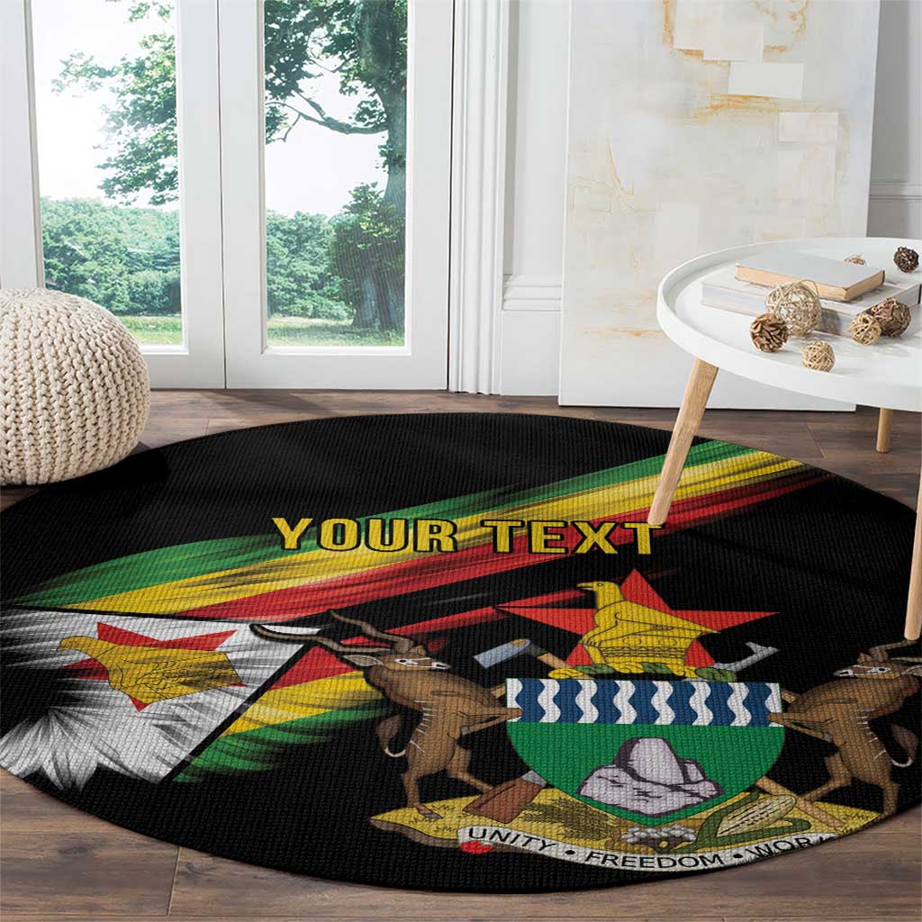 Zimbabwe Wings Flag Round Carpet Proudly Zimbabwean - Wonder Print Shop