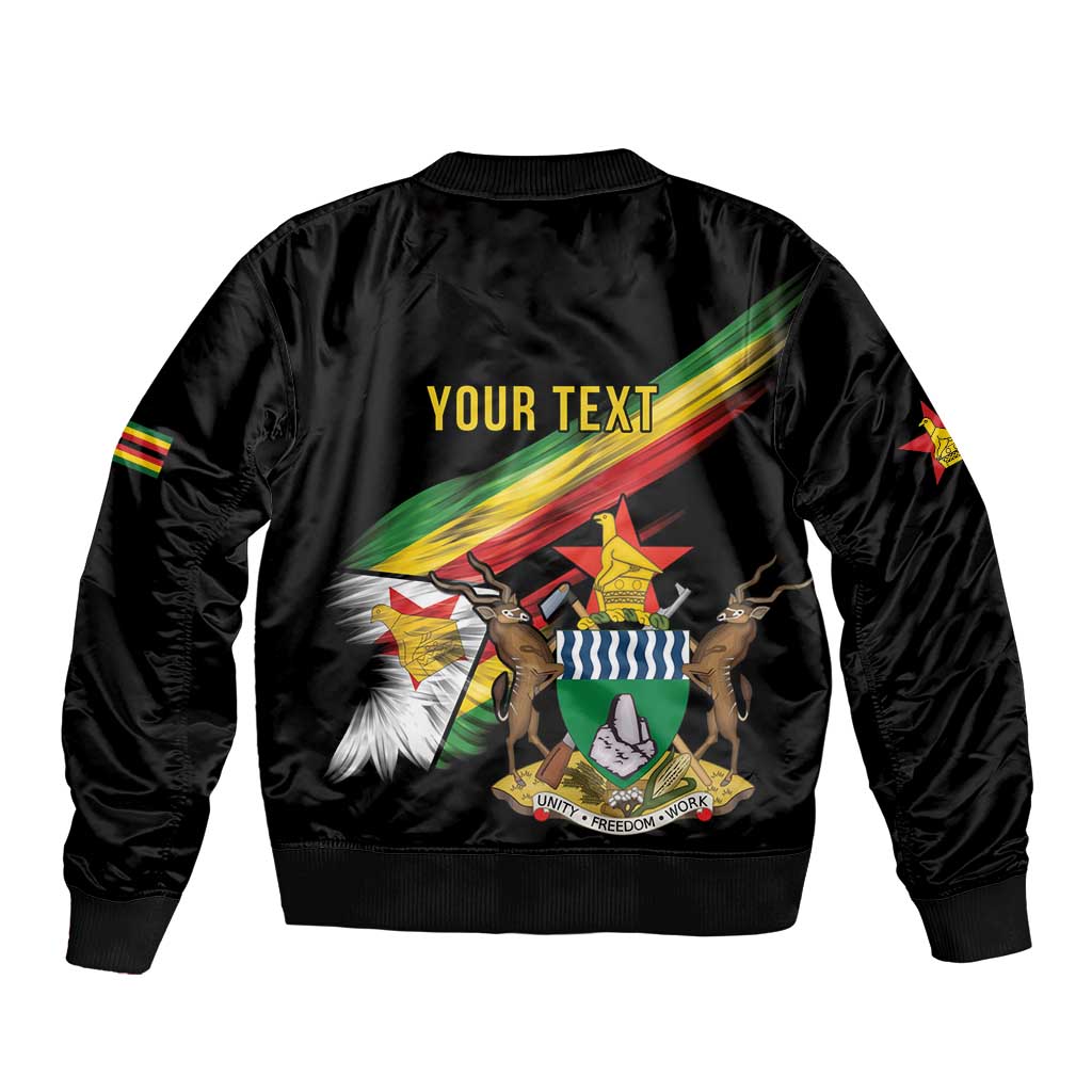 Zimbabwe Wings Flag Sleeve Zip Bomber Jacket Proudly Zimbabwean - Wonder Print Shop